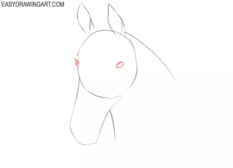 how to draw a horse head simple