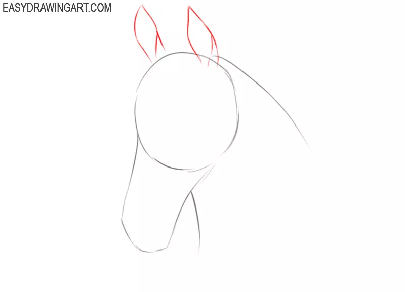 how to draw a horse head step by step easy