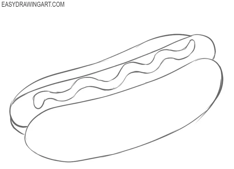 How to draw a hot dog easily