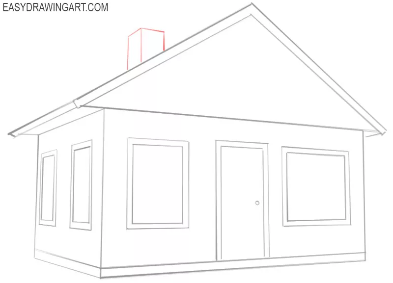 how to draw a house easy step by step