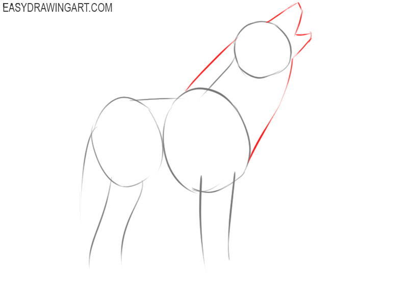 how to draw a howling wolf at the moon