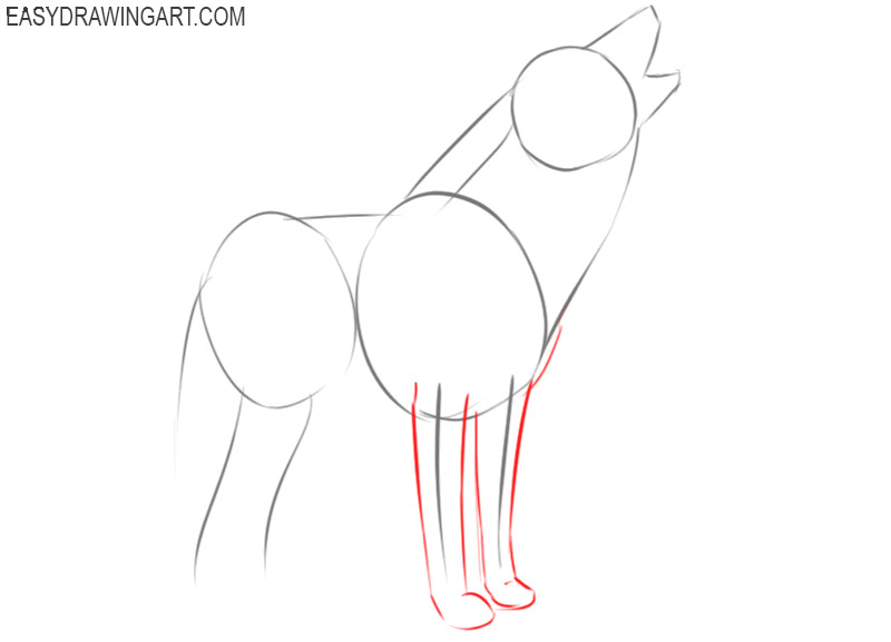 how to draw a howling wolf simple