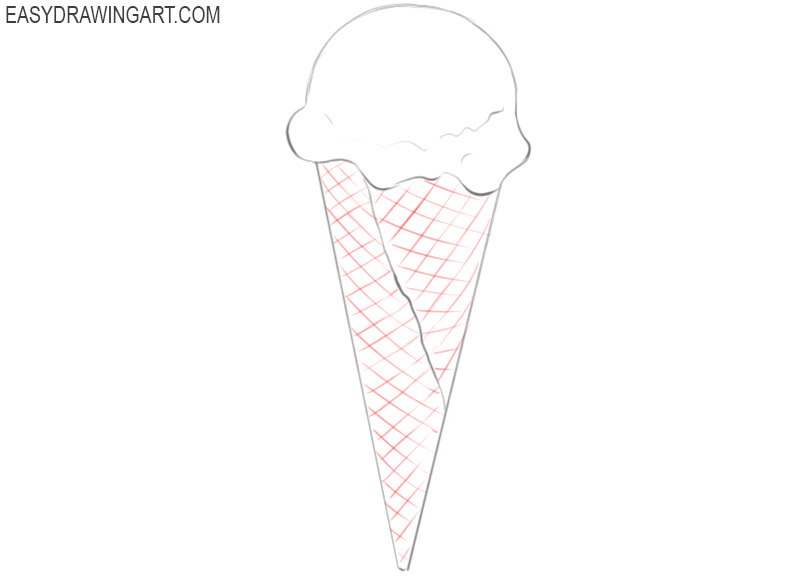 how to draw a ice cream cone step by step