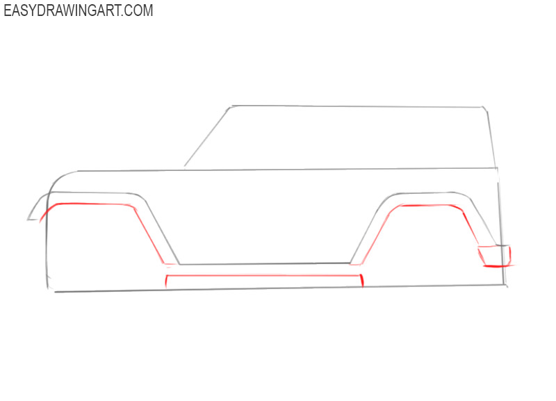 how to draw a jeep easy step by step