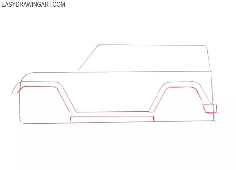 how to draw a jeep easy step by step