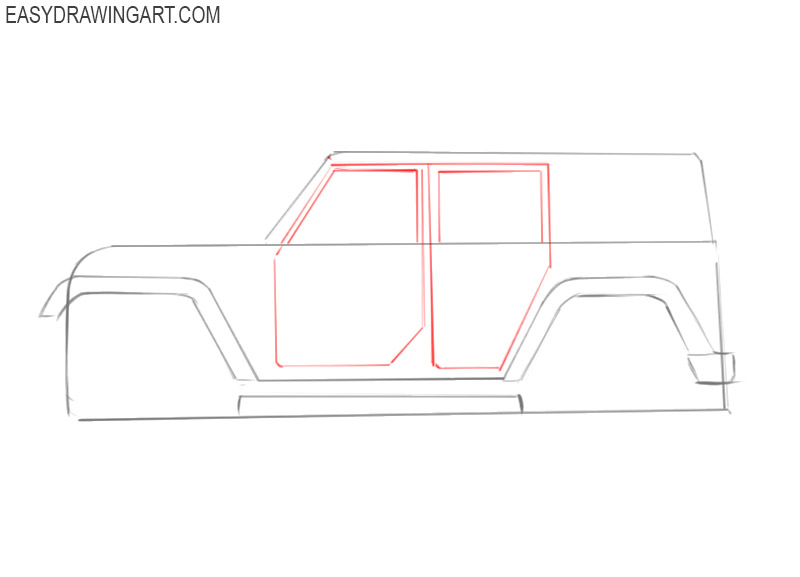 how to draw a jeep for beginners