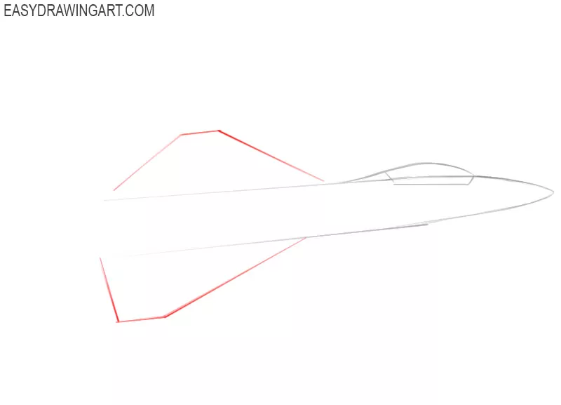 how to draw a jet step by step