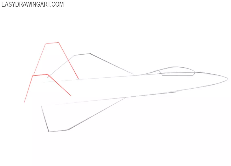 how to draw a jet easy step by step