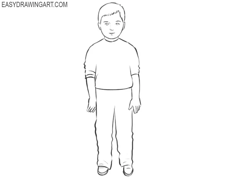 how to draw a kid easy