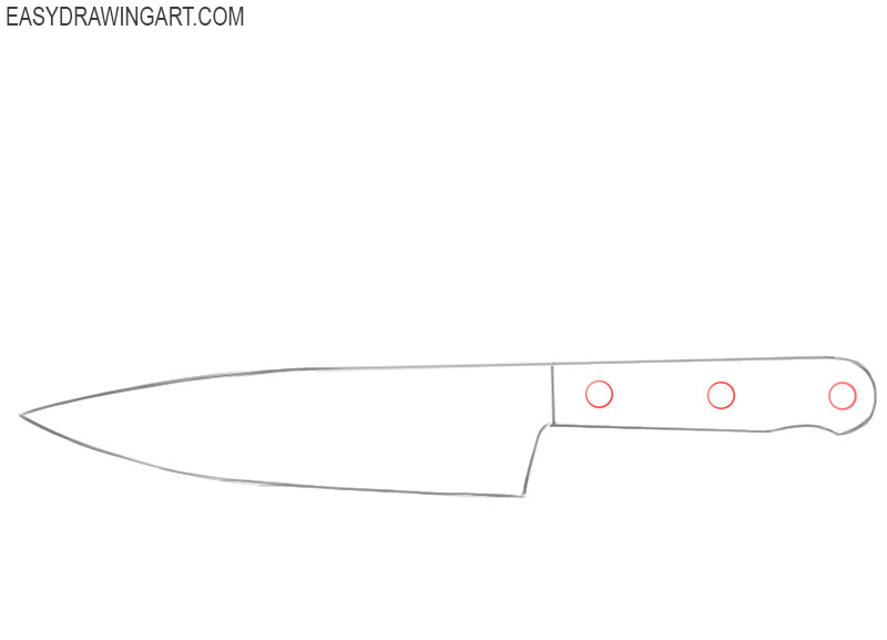 how to draw a cute knife 
