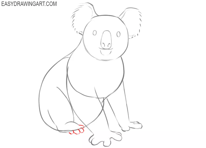 how to draw a koala cartoon easy