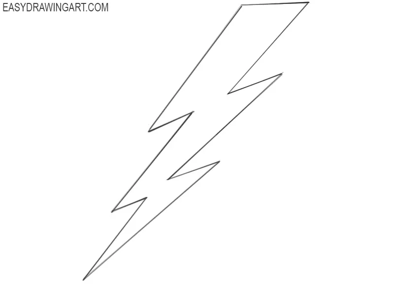 how to draw a lightning bolt step by step easy
