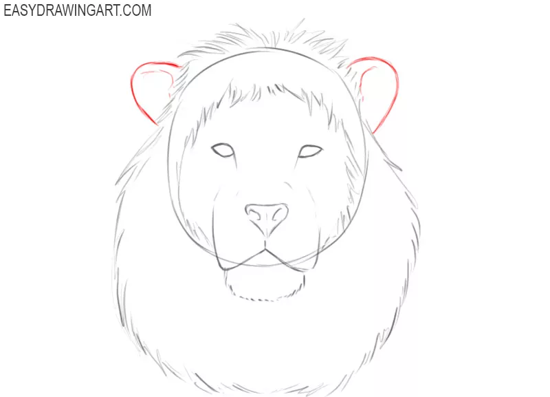 how to draw a lion head step by step in pencil