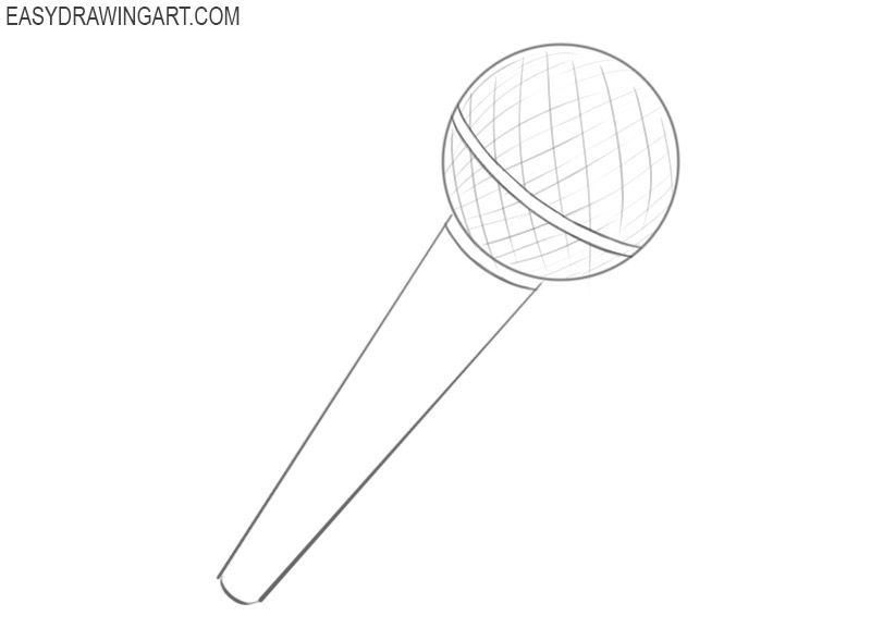 How to draw a microphone in steps