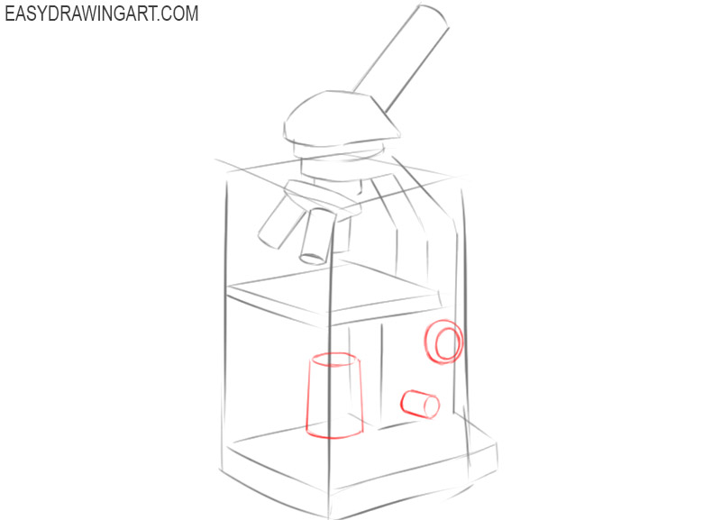 how to draw a basic microscope