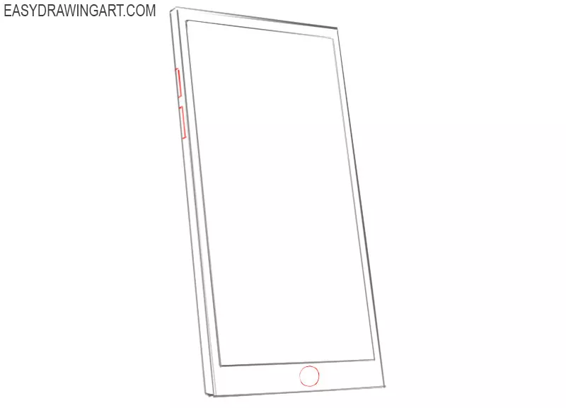 How to draw a mobile phone step by step