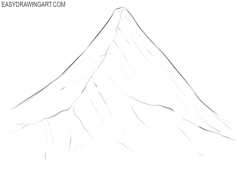 how to draw a mountain cartoon
