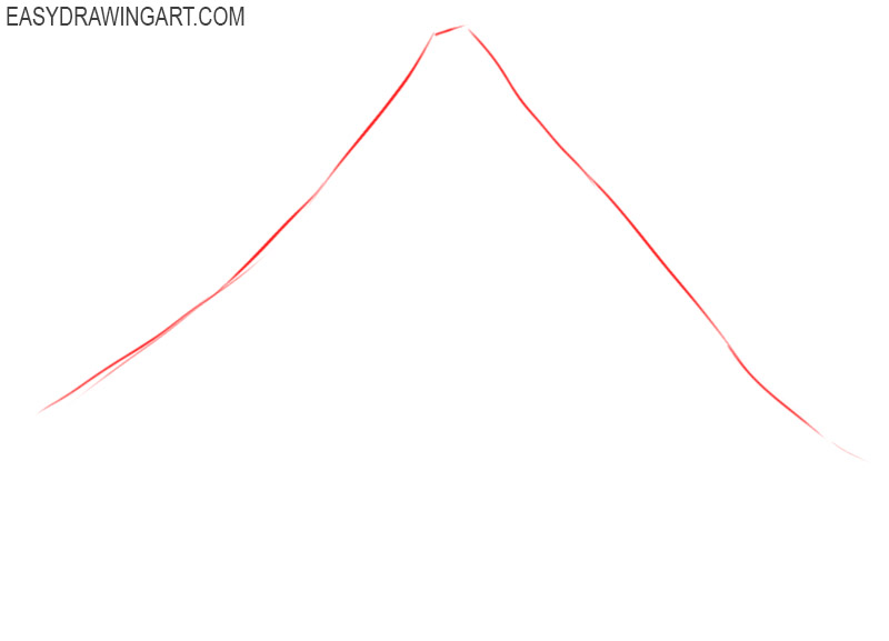 how to draw a mountain easy