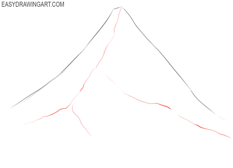 how to draw a mountain step by step