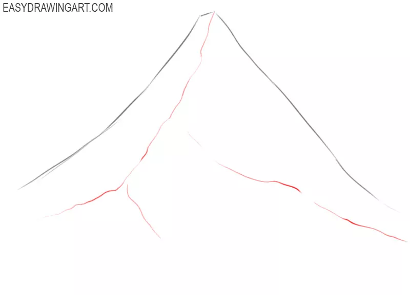 how to draw a mountain step by step