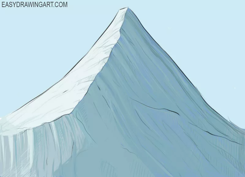 Easy Mountains Drawing Color