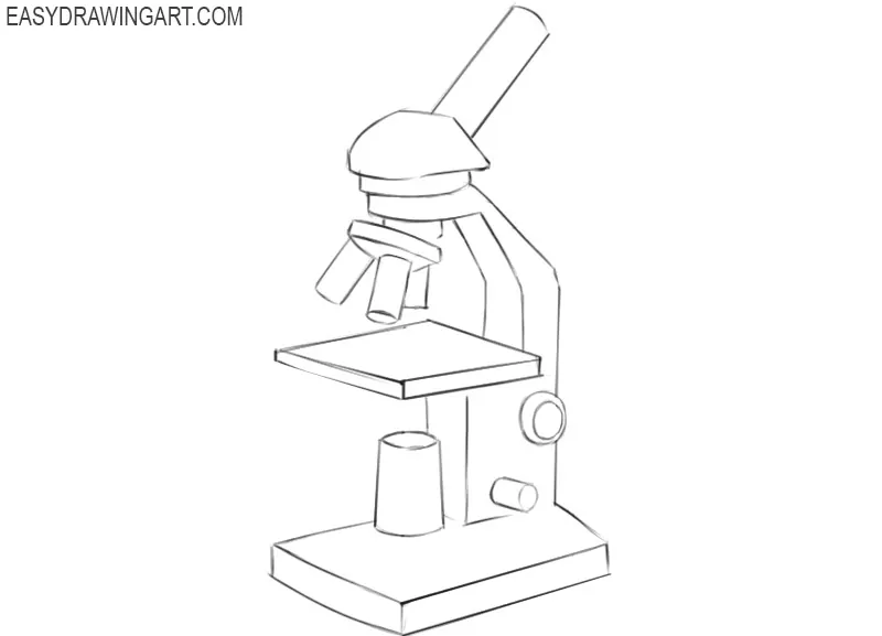 how to draw a optical microscope