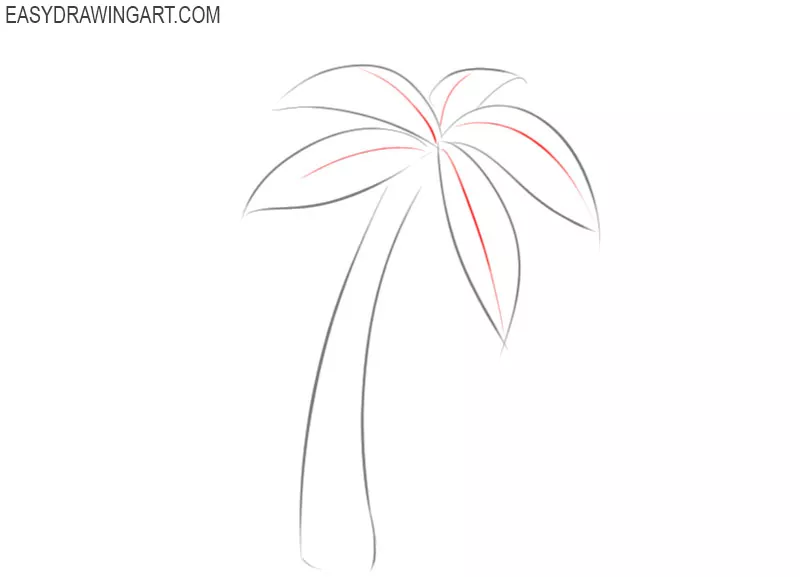 How to Draw a Palm Tree Step by Step  EasyLineDrawing