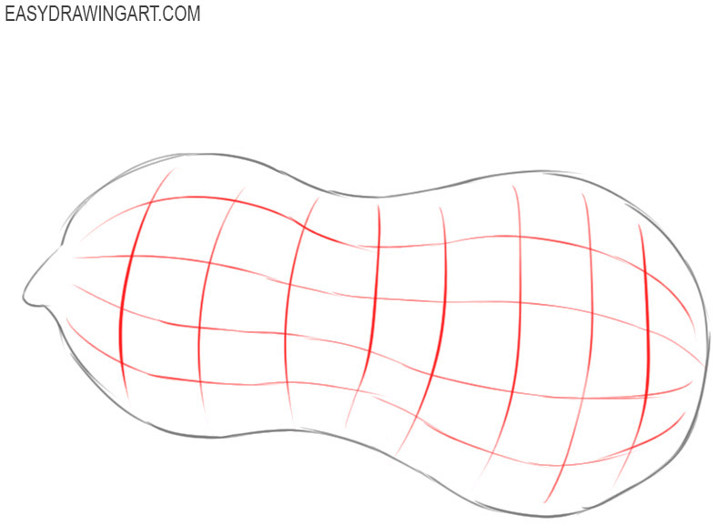 how to draw a peanut easy