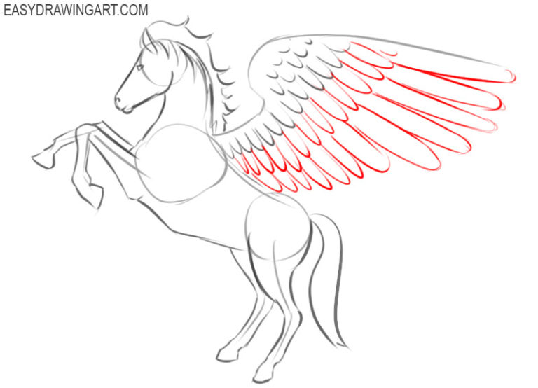 How to Draw Pegasus Easy Drawing Art