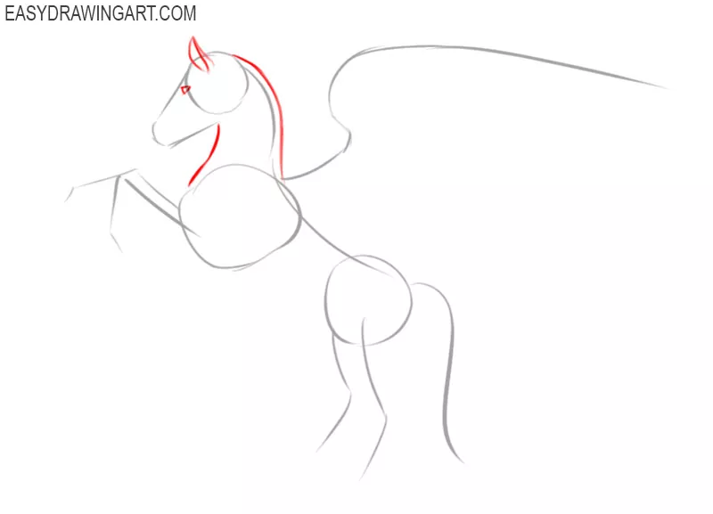 how to draw a pegasus easy step by step