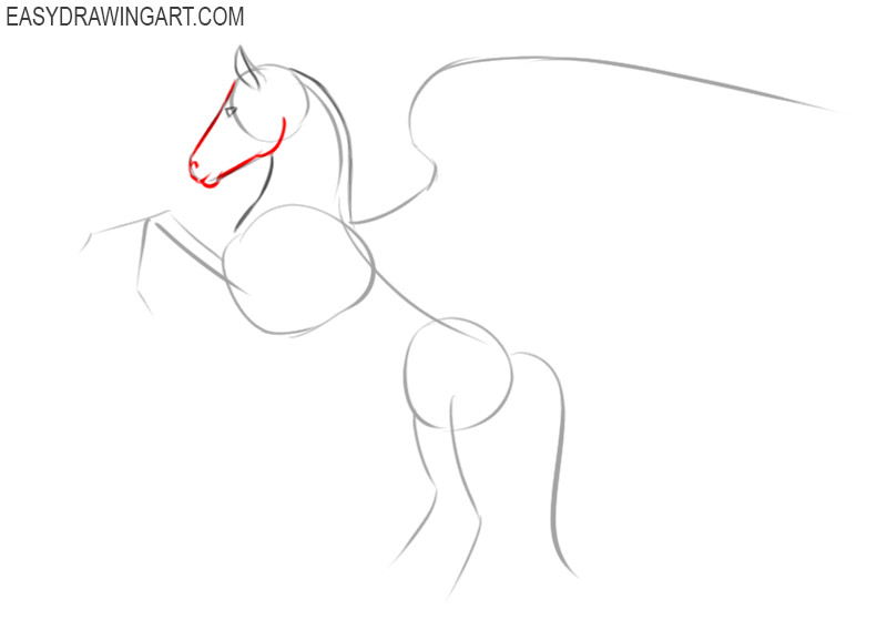 how to draw a pegasus flying