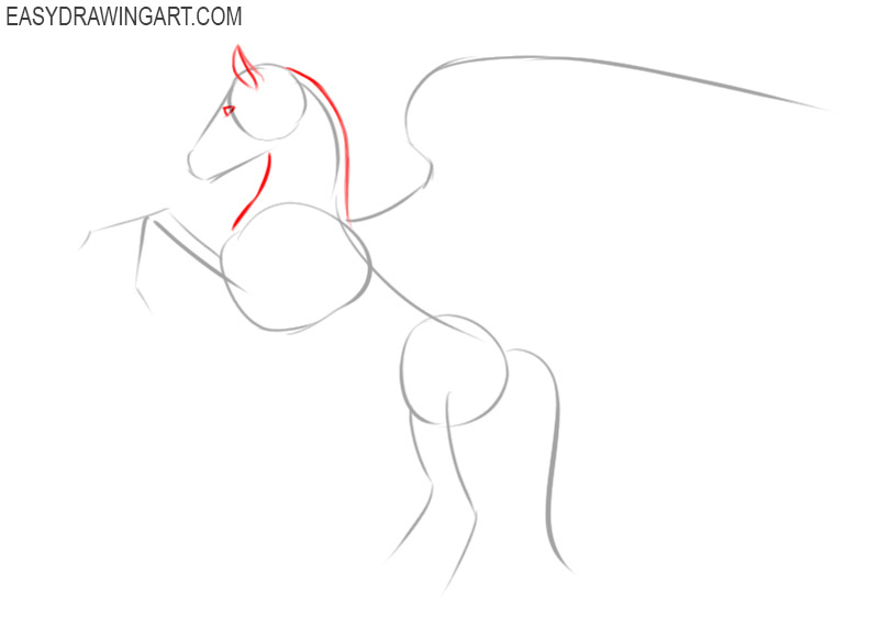 how to draw a pegasus easy step by step