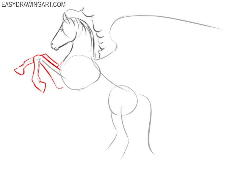how to draw a pegasus step by step for beginners