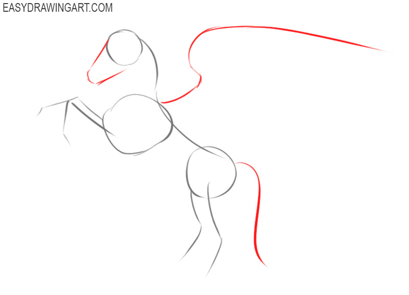 how to draw a pegasus step by step
