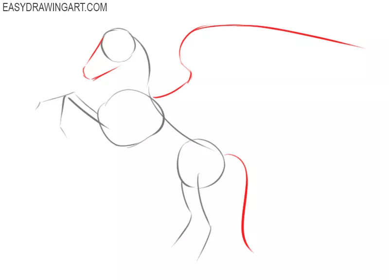 how to draw a pegasus step by step