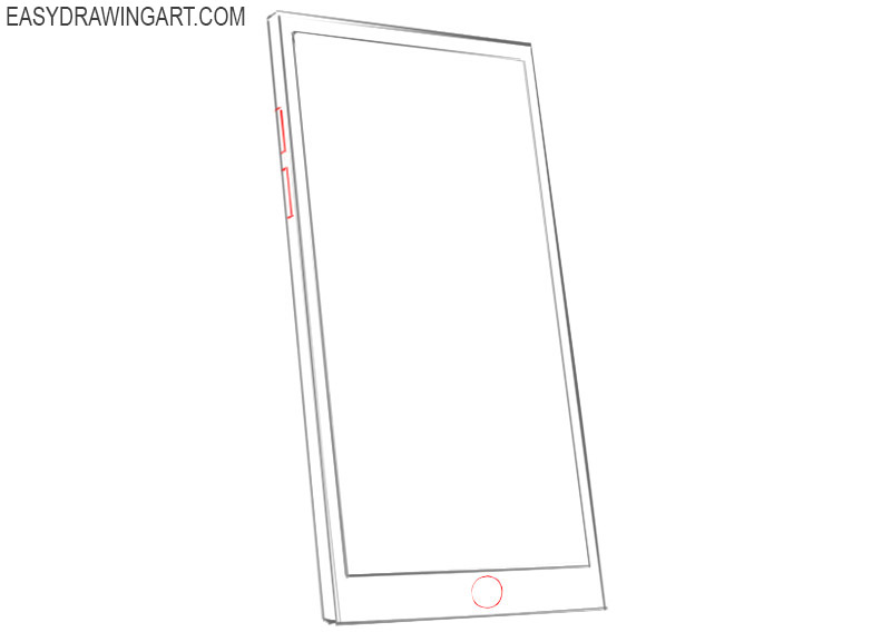 How to draw a mobile phone step by step