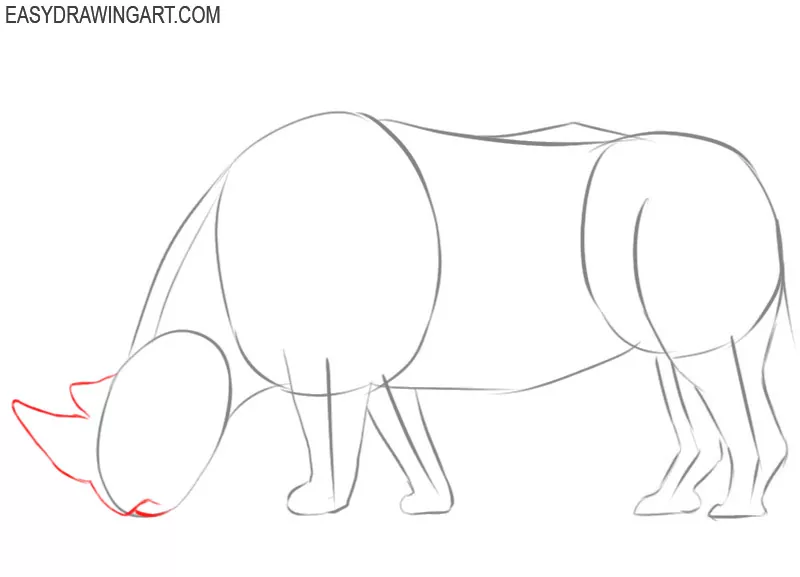 how to draw a picture of a rhino