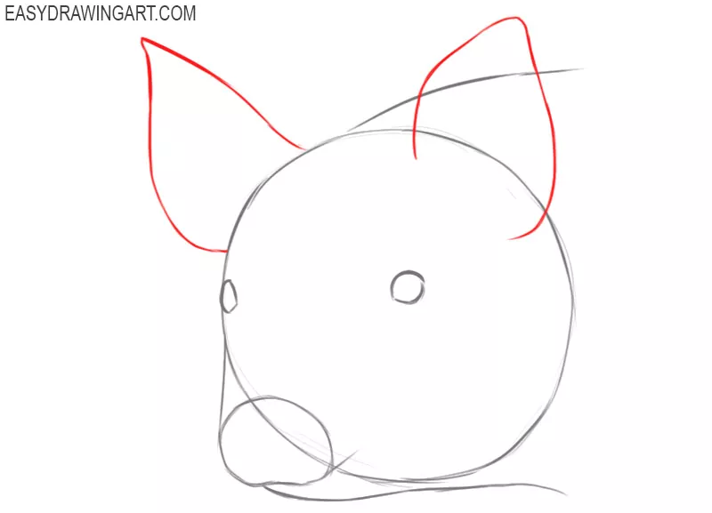 how to draw a pig face easy