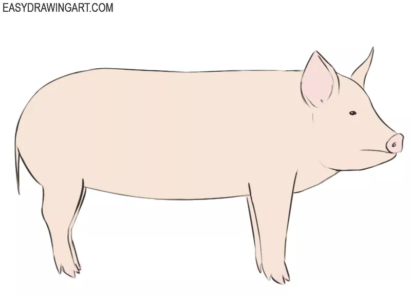 Cute pig is sitting with two finger cartoon illustration | Download on  Freepik