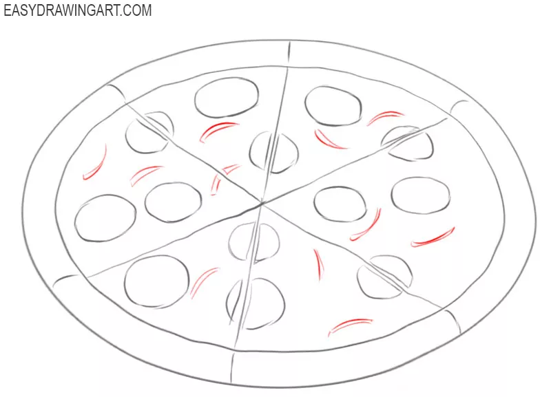 How to Draw a Pizza Easy Drawing Art