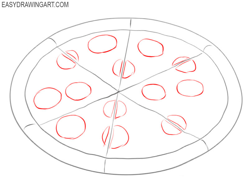 how to draw a cheese pizza