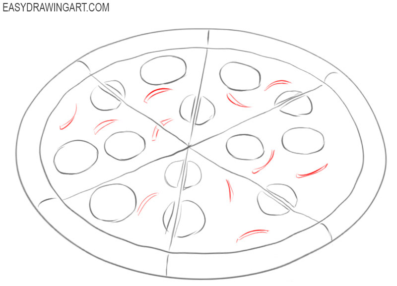 how to draw a pizza easy steps