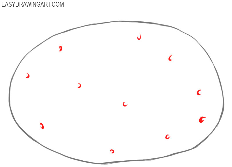 how to draw a potato easy