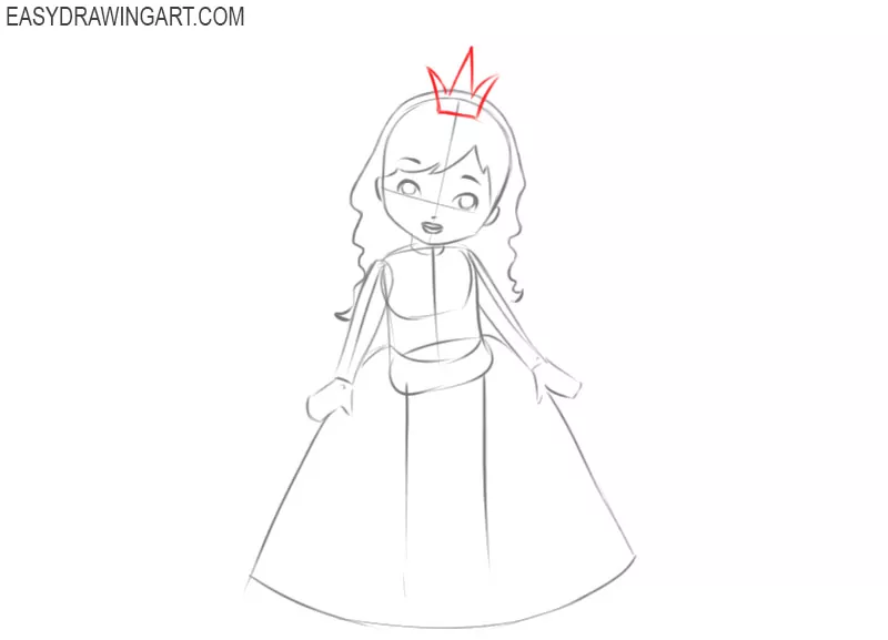 how to draw a princess step by step