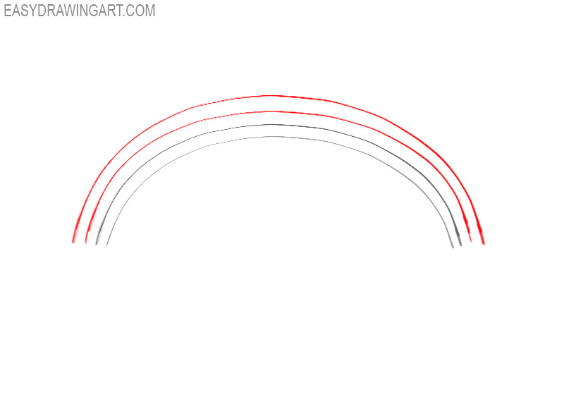 how to draw a rainbow easy