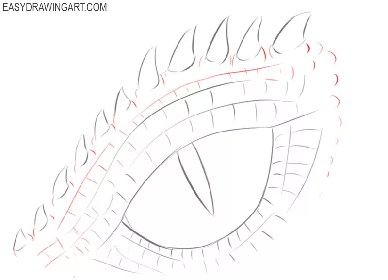 how to draw a realistic dragon eye step by step