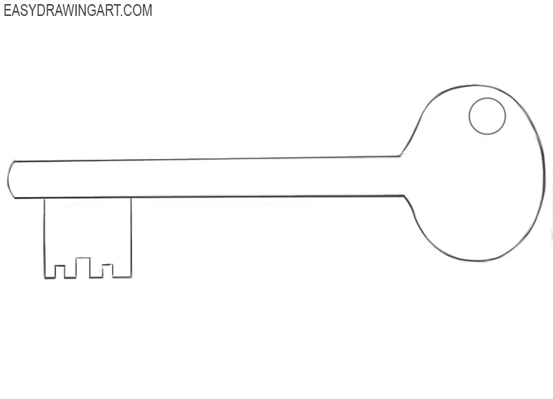 how to draw a realistic key