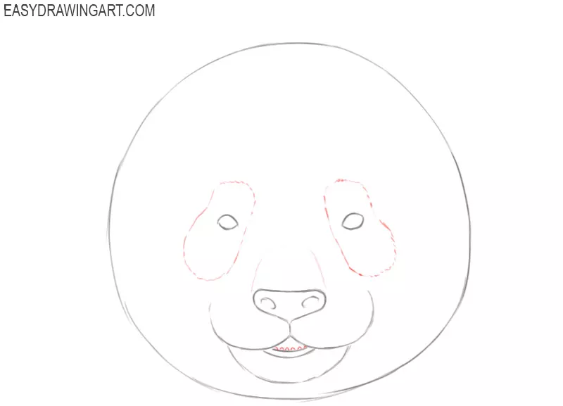 how to draw a realistic panda face step by step