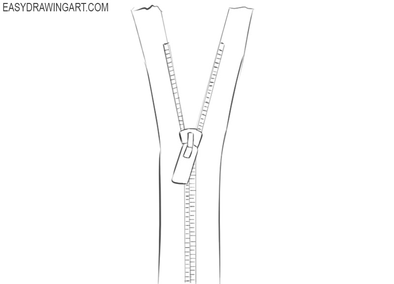 how to draw a realistic zipper