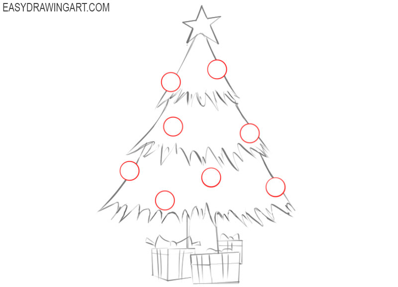 how to draw a really good christmas tree